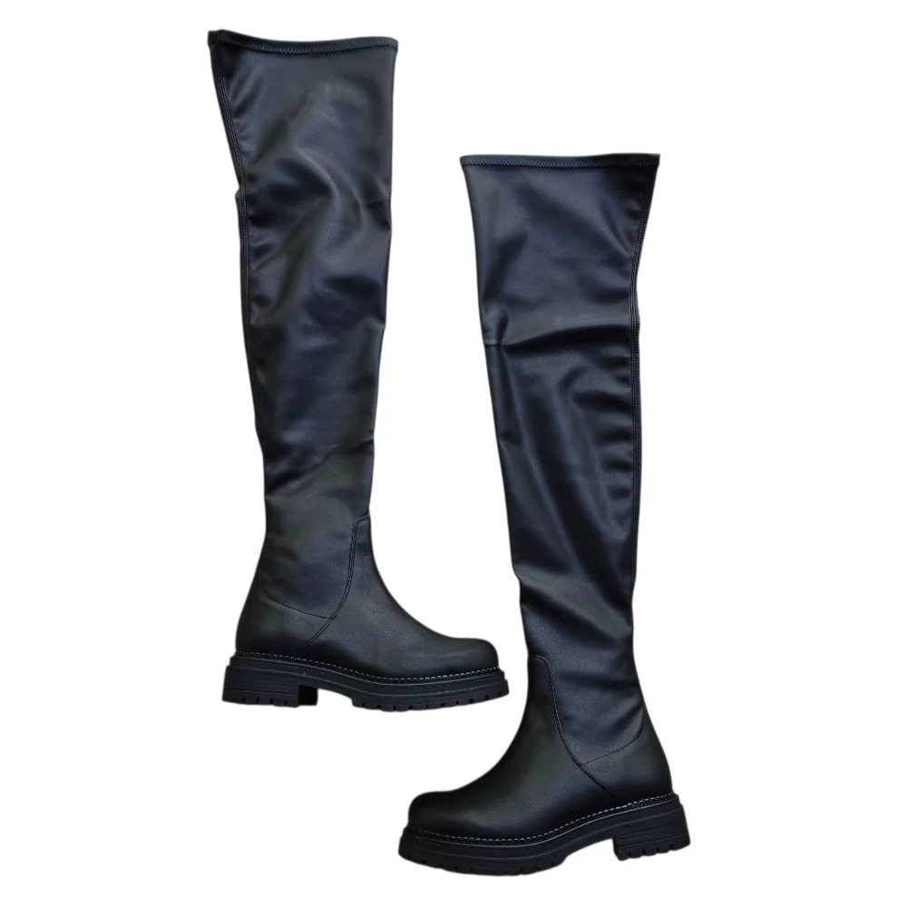 NIB Anthropologie Pilcro Over-The-Knee Combat Boots, Size EU 38